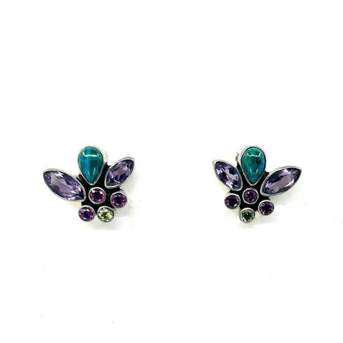 Nicky Butler SS Eilat Multi Gem Clip-On Earrings