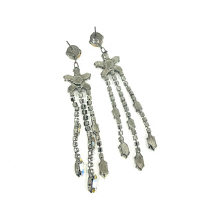 Nicky Butler Fashion Aurora Borealis & Clear Crystal Chandelier Drop Earrings