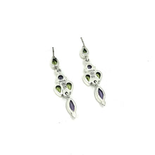 Load image into Gallery viewer, Nicky Butler SS Amethyst Multi Gem Marquise Drop Earrings