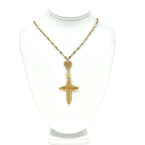 Nicky Butler Fashion Gold-Tone Heart & Bead Cross Necklace