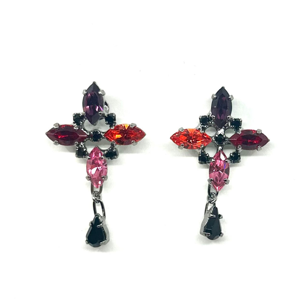 Nicky Butler Fashion Red & Multi Crystal Drop Earrings (Copy)