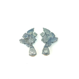 Nicky Butler Fashion Lavender Multi Crystal Offset Earrings