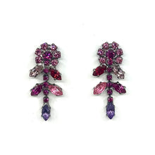 Load image into Gallery viewer, Nicky Butler Fashion Pink &amp; Multi Color Rhinestone Flower Drop Earrings