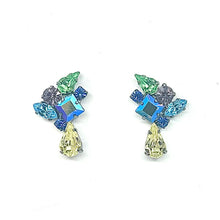 Load image into Gallery viewer, Nicky Butler Fashion Yellow Multi Crystal Offset Earrings