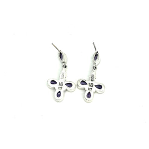 Nicky Butler SS Amethyst Multi Gem Drop Earrings