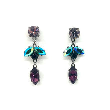 Load image into Gallery viewer, Nicky Butler Fashion Purple &amp; Multi Crystal Marquise Drop Earrings