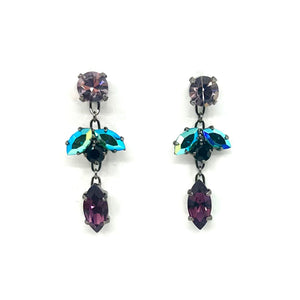 Nicky Butler Fashion Purple & Multi Crystal Marquise Drop Earrings