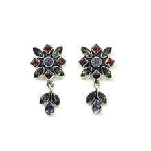 Load image into Gallery viewer, Nicky Butler SS Garnet Multi Gem Drop Earrings