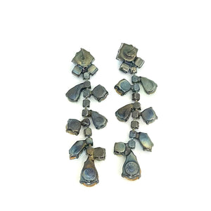 Nicky Butler Fashion Blue & Multi Crystal Chandelier Drop Earrings