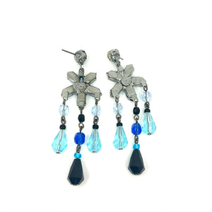 Nicky Butler Fashion Aqua & Multi Color Crystal Chandelier Drop Earrings