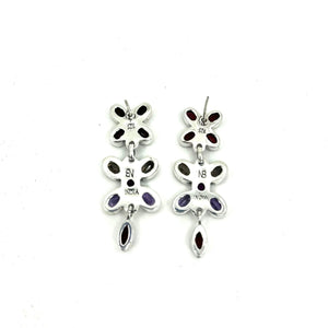 Nicky Butler SS Garnet Multi Gem Drop Earrings