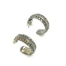 Load image into Gallery viewer, Nicky Butler Fashion  Pewter-Tone Relic Hoop Earrings