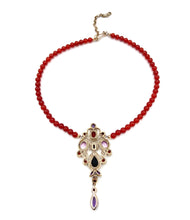 Load image into Gallery viewer, Nicky Butler Bronze Pink Quartz Multi Gem Drop Necklace