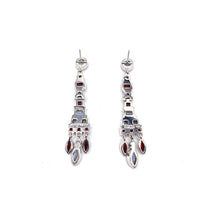 Load image into Gallery viewer, Nicky Butler SS Garnet Multi Gem Deco Drop Earrings