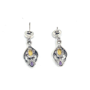 Nicky Butler SS Citrine Multi Gem Drop Earrings