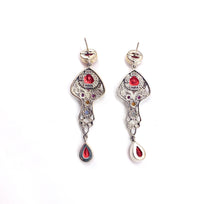 Load image into Gallery viewer, Nicky Butler SS Watermelon Quartz Multi Gem Art Nouveau Earrings