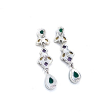 Load image into Gallery viewer, Nicky Butler SS Green Chalcedony Multi Gem Drop Earrings