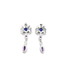 Load image into Gallery viewer, Nicky Butler SS Blue Violet Quartz Multi Gem Drop Earrings