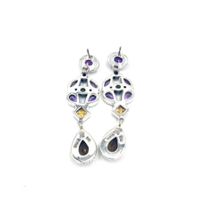 Load image into Gallery viewer, Nicky Butler SS Amethyst Multi Gem Pear Drop Earrings