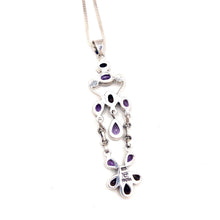 Load image into Gallery viewer, Nicky Butler SS Amethyst Multi Gem Swing Drop Pendant