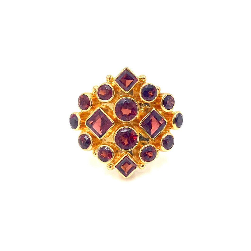 Nicky Butler Vermeil Garnet Gem Mosaic Ring