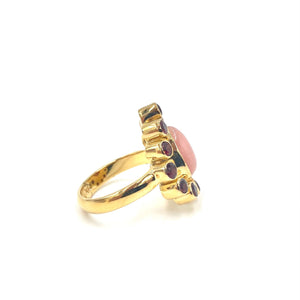 Nicky Butler Vermeil Pink Opal and Garnet Gem Pear Ring