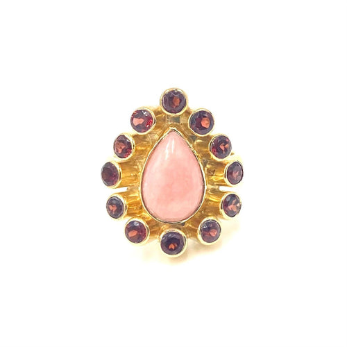 Nicky Butler Vermeil Pink Opal and Garnet Gem Pear Ring