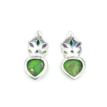 Load image into Gallery viewer, Nicky Butler SS Green Silver Turquoise Multi Gem Earrings