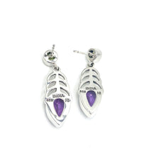 Load image into Gallery viewer, Nicky Butler SS Amethyst Multi Gem Arch Drop Earrings