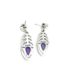 Nicky Butler SS Amethyst Multi Gem Arch Drop Earrings