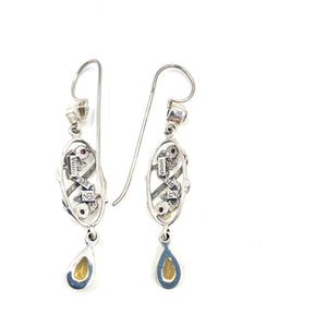 Nicky Butler SS Citrine Multi Gem Drop Earrings