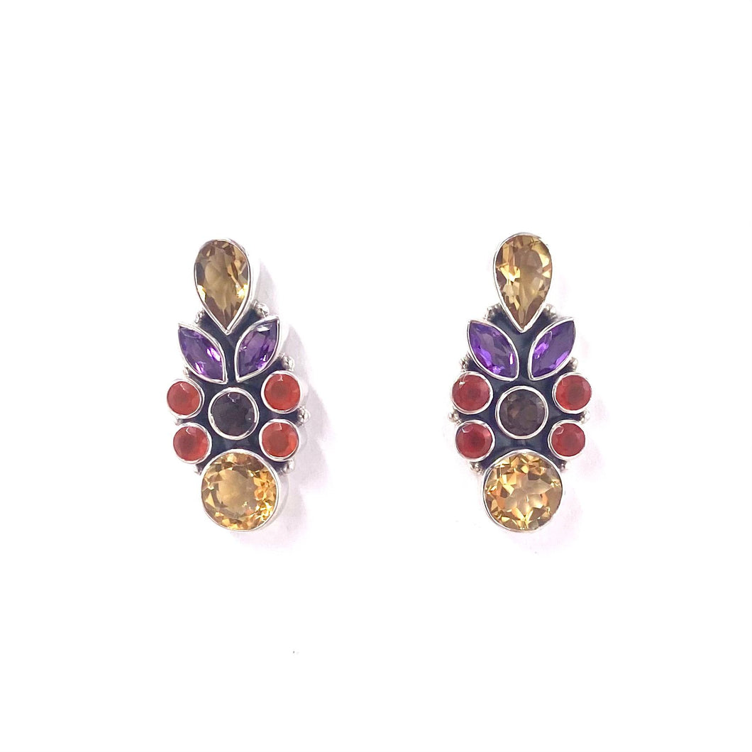 Nicky Butler SS Citrine Multi Gem Earrings