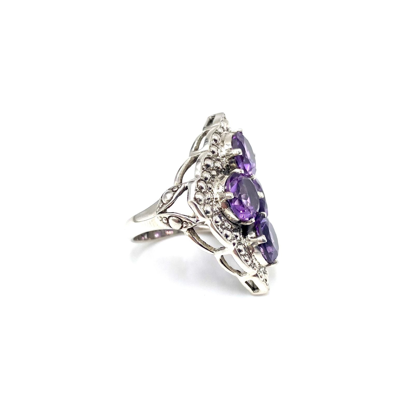 Nicky Butler SS Amethyst Gem Scalloped Ring – finalsilversales